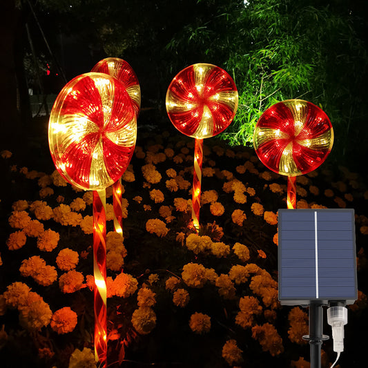 Solar Lollipop Light Outdoor Waterproof LED Christmas Candy Light