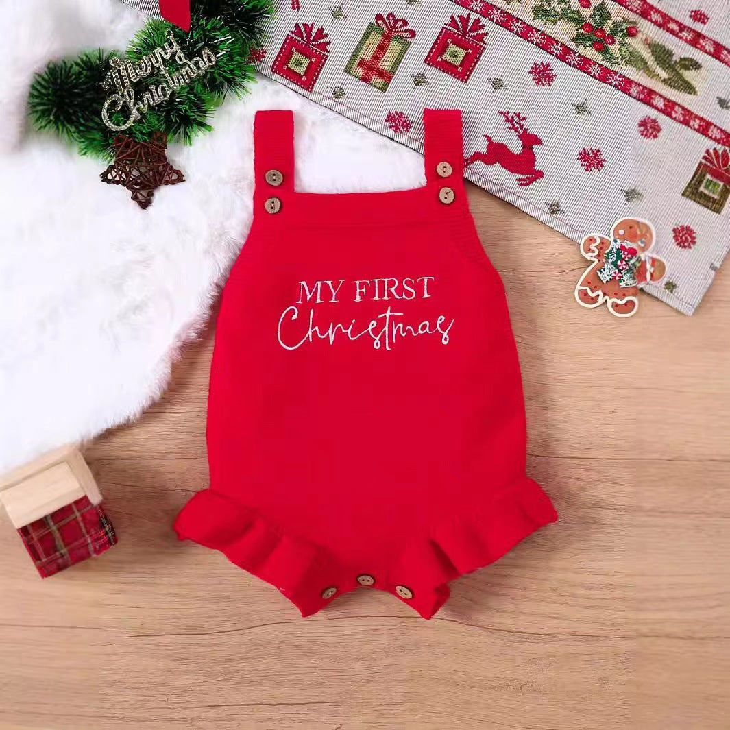 Children's Clothing Christmas Triangle Jumpsuit