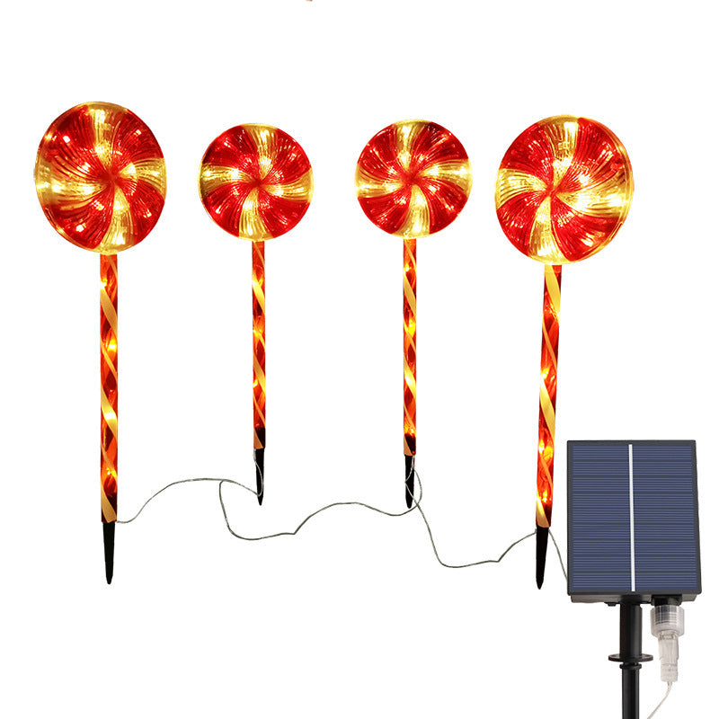 Solar Lollipop Light Outdoor Waterproof LED Christmas Candy Light