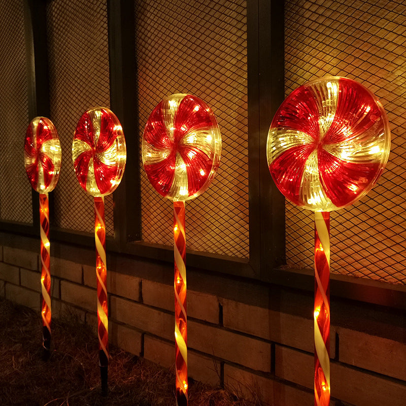 Solar Lollipop Light Outdoor Waterproof LED Christmas Candy Light