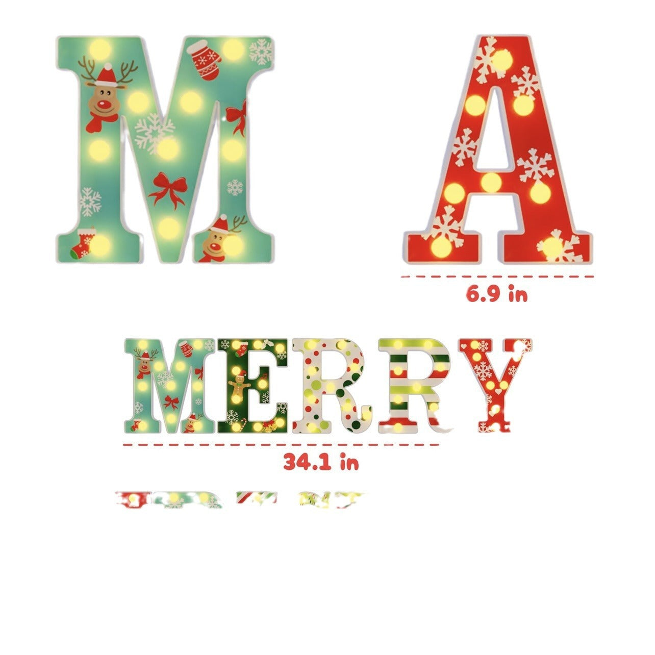 Merry Christmas Letter Light JOY Decorative Letters Decoration Christmas Home Party Desktop Ambience Light