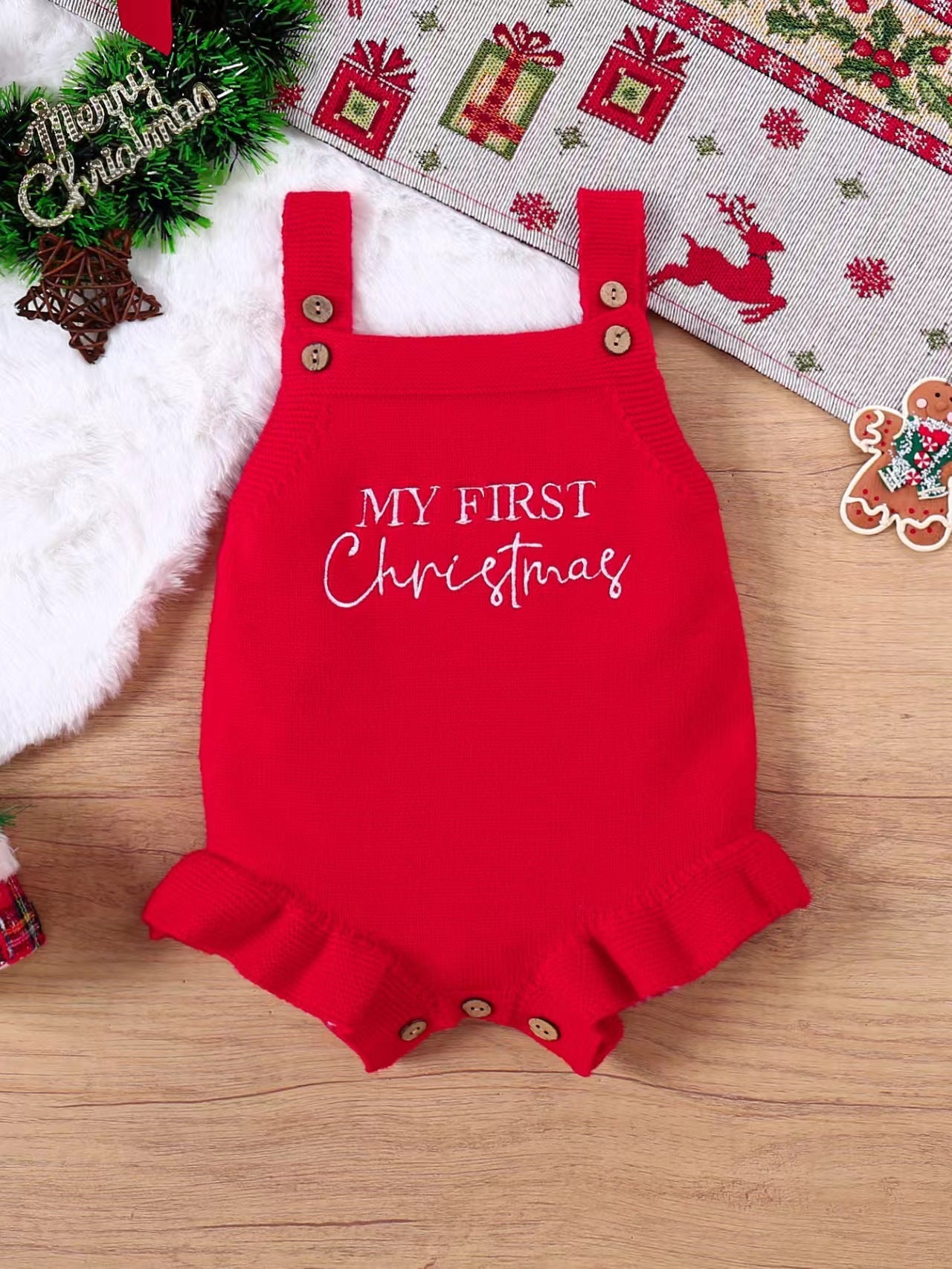 Children's Clothing Christmas Triangle Jumpsuit